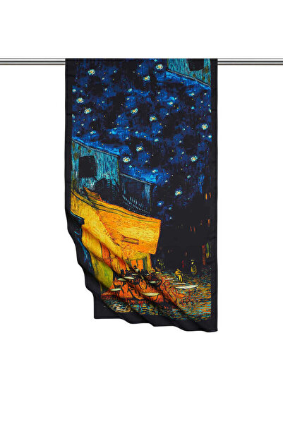 Bursa İpek Lacivert Kafeler Sokağı İpeksi Fular