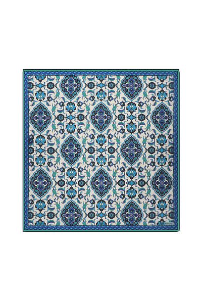 Bursa İpek Soft Scarf - Water Green Tile Pattern