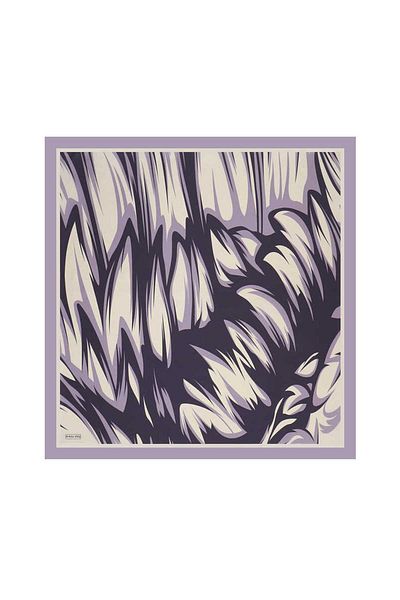 Bursa İpek Nilsu Patterned Lilac Twill Silk Scarf