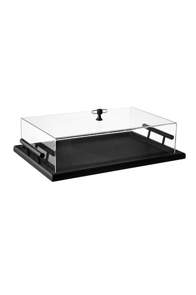 ABAREEK Rectangular cake plate with clear acrylic cover 46 x 30 cm