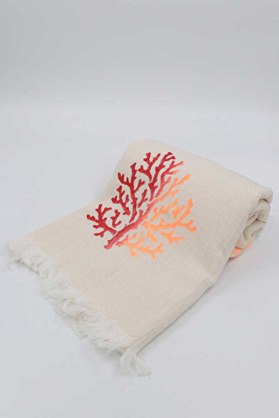 Bursa İpek Κόκκινο πορτοκαλί πέτρινο ντεγκραντέ κοραλί πεστέμαλ