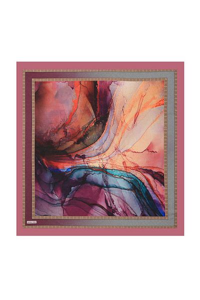 Bursa İpek Purple Marble Pattern Soft Scarf