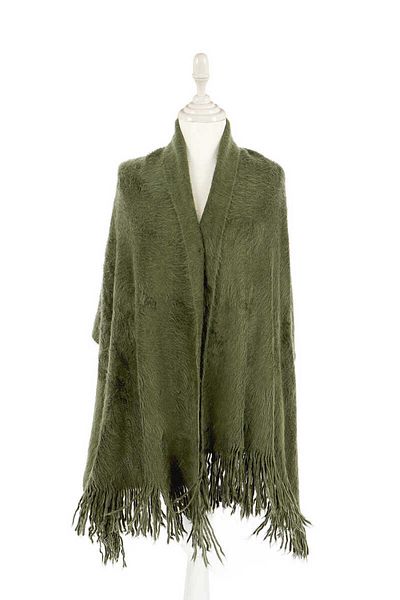 Bursa İpek Khaki Angora Shawl