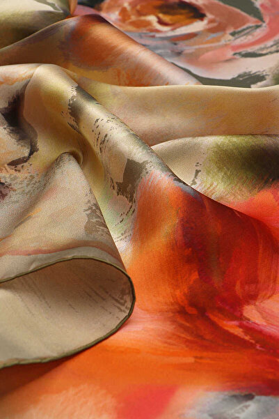 Bursa İpek Μεταξωτό φουλάρι Sura - Παστέλ Χακί