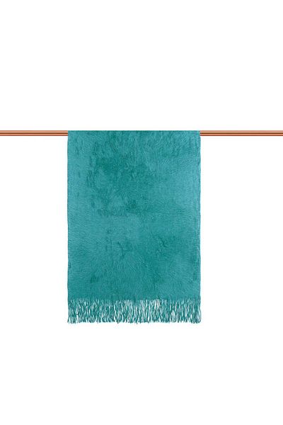 Bursa İpek Petrol Blue Angora Shawl