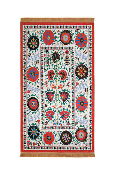 Bursa İpek سجادة صلاة مخملية حمراء