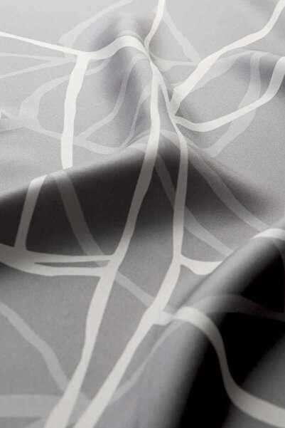 Bursa İpek Μεταξωτό μαντήλι Twill - Γκρι μωσαϊκό σχέδιο