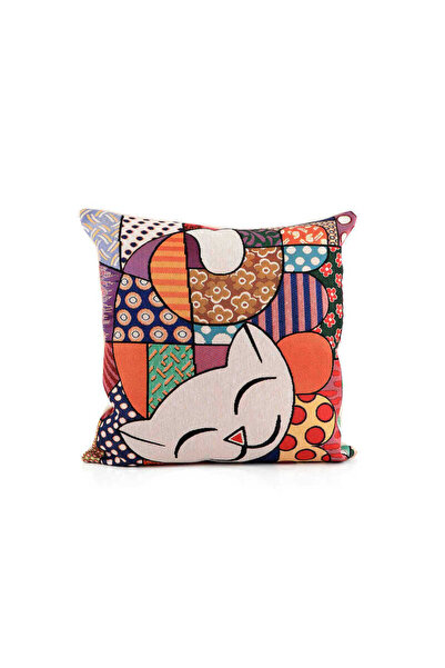 Bursa İpek Perna de tapiserie cu model de pisică portocalie