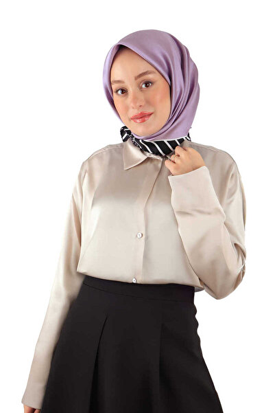 Bursa İpek Μεταξωτό μαντίλι Lilac Twill - Μοτίβο γραμμής