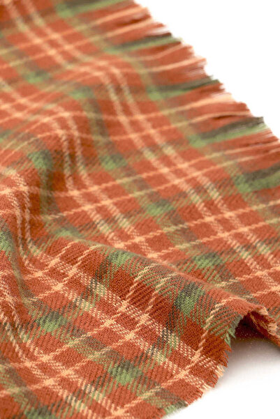 Bursa İpek Χειμερινό σάλι με πράσινο καρό σχέδιο