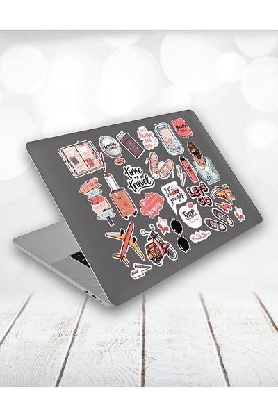 Atölye Çizgi Travel Time Pink Laptop Tablet Sticker