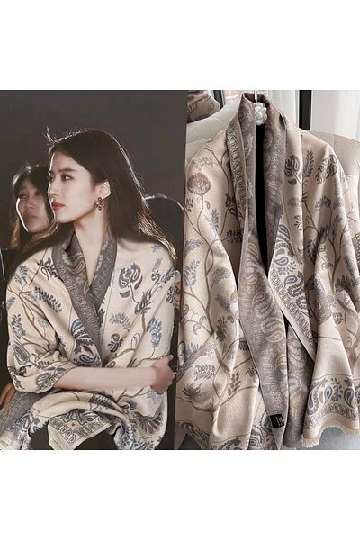 Generic Two Tone Womens Shawl Wraps, 60 * 185cm Cashmere Shawl, Scarf Wrap for Evening Dress