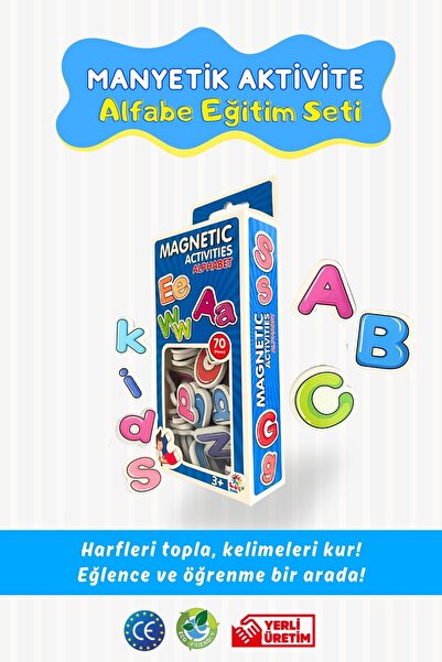 Genel Markalar Manyetik Alfabe 70 Parça (magnet Alfabe Set) Metal Olan Her Ye...