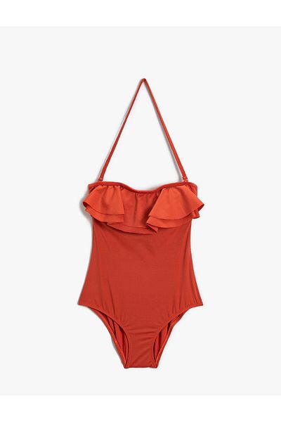 Koton Halter-neck Ruffle Swimsuit