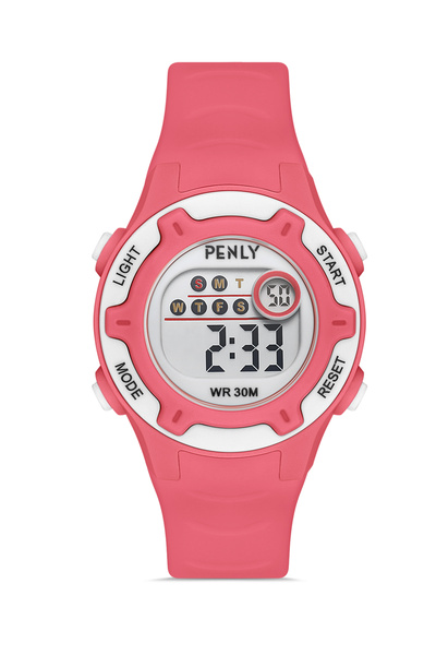 Penly Dijital Saat Açık Pembe 8212-2 Serisi + Su Geçirmez