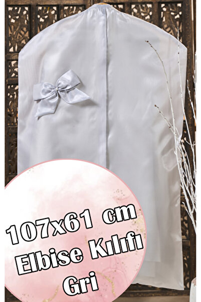 Dantelux Şantuk Fionklu Çeyizlik Elbise Kılıfı (Gamboç) Gri - 107x60 cm