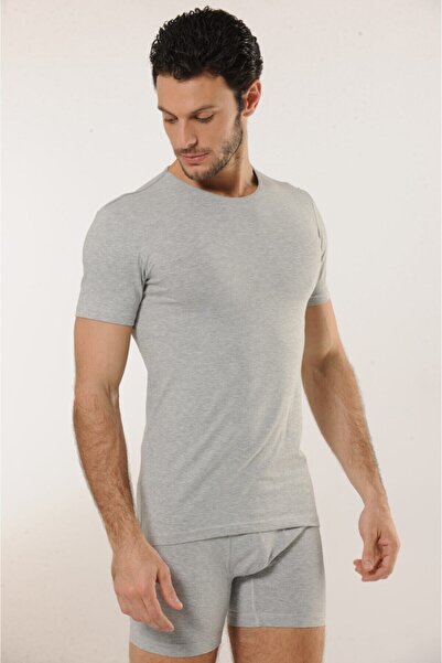 Hmd 704 3-pack Cotton Crew Neck Men's Undershirt - Gray
