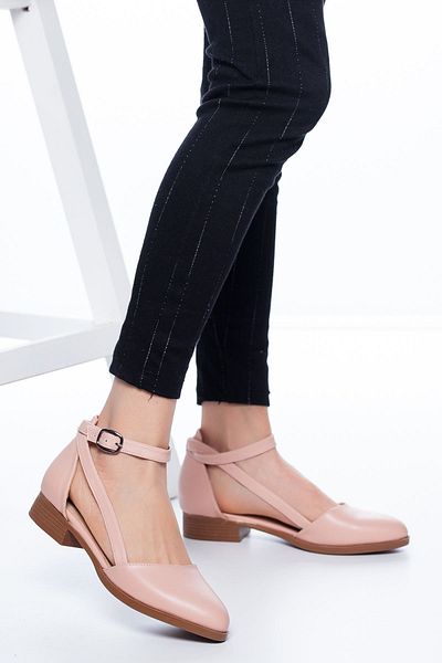 MaskButik Rayna Low Heel Skin Shoes Powder