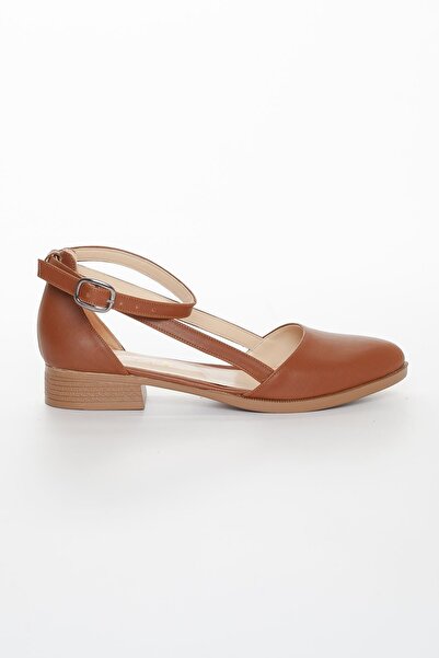 MaskButik Rayna Low Heel Skin Shoes Tan