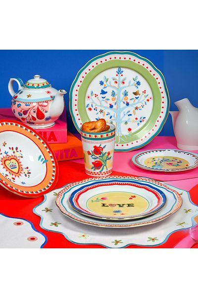 Baci Milano Mamma Mia Tree Patterned Dinner Plate 28 cm