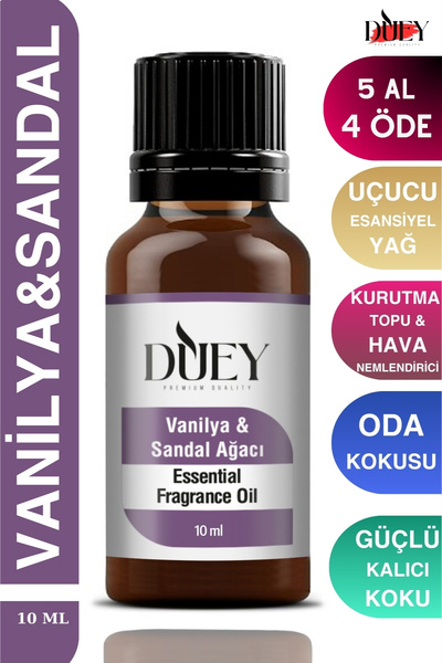 DUEY Vanilya&Sandal Ağacı Uçucu Yağ Buhurdanlık Yağı Difüzör Esansı Oda Kokus...