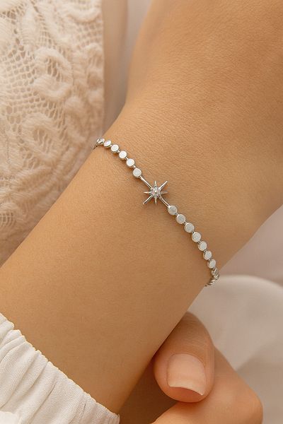 Leo'Stone New Season Scrunch Chain North Star Model Colorfast Non-Tarnish Guaranteed Women's Steel Bracelet