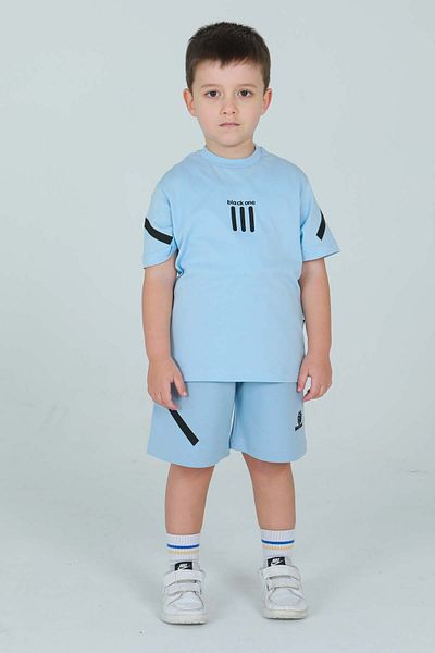 Black One Unisex Cycling Neck Stripe Print Detail Tshirt Adjustable Waist Elastic Tracksuit Suit