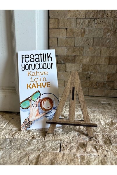 Pankart Evi Karışık Kahve Motto 6 adet Sunum Kartı + Ayaklık