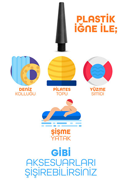 Telvesse 5Pcs Inflator Pump Set Football Bicycle Pilates Ball Inflatable Bed Bagel Sleeve Inflator Pump 20cm