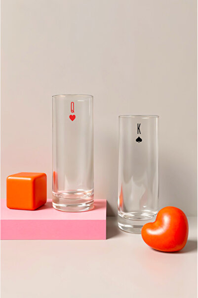 BasGönder King & Queen Rakı Bardağı Seti 2'li (Yeni yıl hediye seti)