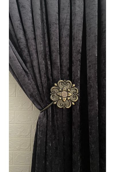Helezoni Curtain Accessory Polyester Sleeve Curtain Holder Flower Model Premium Curtain Iron 1 Piece