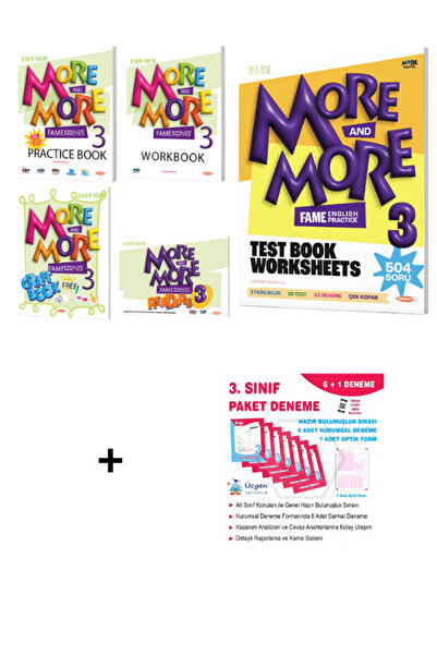 Kurmay Yayınları More And More 3. Sınıf practice book+test book +üçgen deneme...
