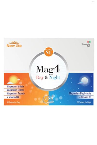 New Life Mag4 Day & Night Magnezyum 60 Tablet Sitrat - Malat - Taurat - Bisgl...