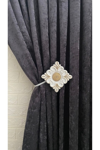 Helezoni Curtain Accessory Polyester Sleeve Curtain Holder Flower Model Premium Curtain Iron 1 Piece