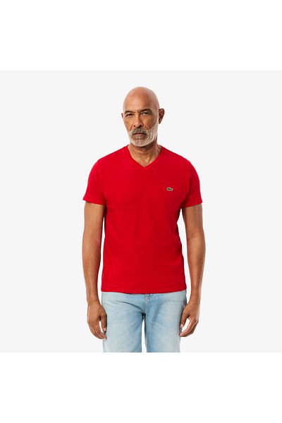 Lacoste Lightweight Cotton Pima V Neck T-shirt - TH6710-00-240
