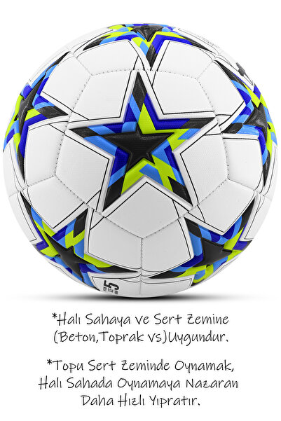 Telvesse Orijinal Futbol Topu 2025 Şampiyonlar Ligi Pompalı Sert Zemin Halı Saha Futbol Topu No:5 Siyah 034.