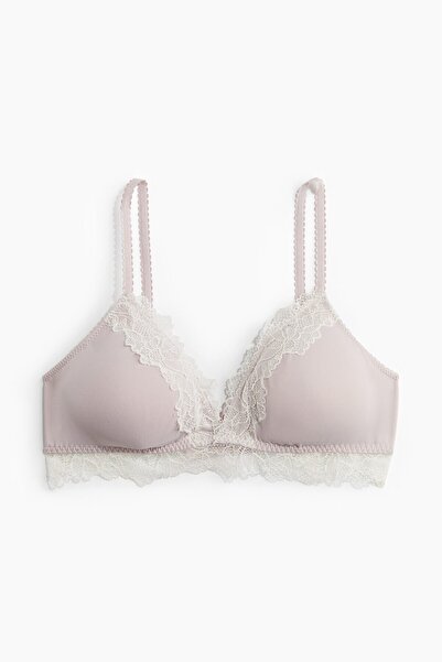 H&M Dolgulu Yumuşak Mikrofiber ve Dantel Sütyen