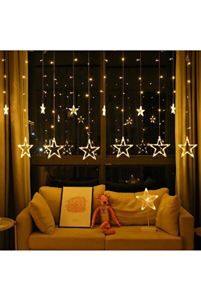 divendi-ro Instalație de lumini de Crăciun, Cortina cu 6 stele mici și mari, ...