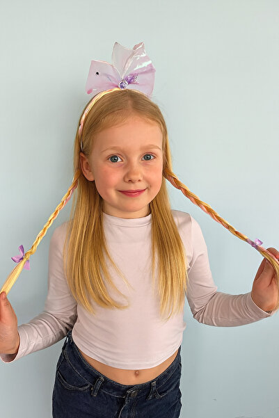 TAKIŞTIR Coroană împletită pentru copii de culoare violet cu figurină de coadă