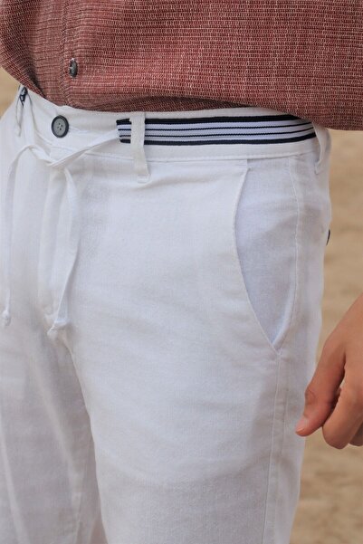 inpool Erkek Bel Bağcıklı, Pamuk-keten Şort