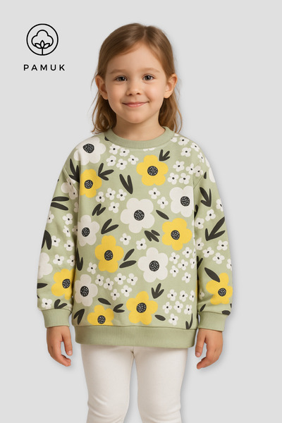 difa kids Top pentru fete cu model de tranziție supradimensionat Swea tricou