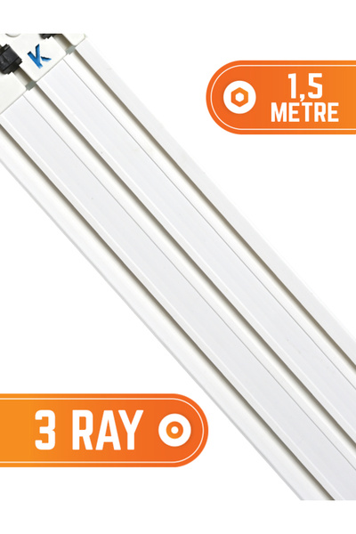Kornişsan 1,5 Metre Birinci Sınıf Polyester Kalın Perdeler Için Tutucu Ray Ko...