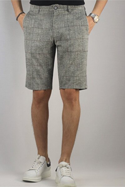 inpool Men's Self Patterned Cotton Linen Summer Shorts & Bermuda