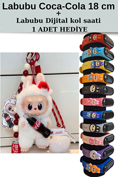 Pofika Labubu Coca-Cola 18 cm + Labubu Dijital Kol Saati 1 ADET Hediye