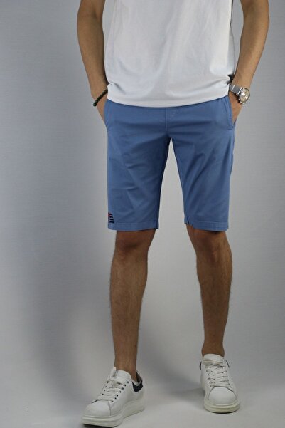 inpool Ανδρικό σορτς & βερμούδα με κέντημα με λεπτομέρεια μπλε μέσης