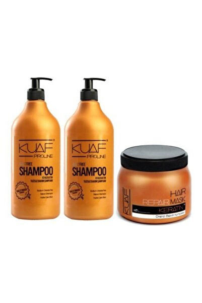 Kuaf Profesyonel Keratin Saç Maskesi 500 ml + Tuzsuz Şampuan 1 L X 2