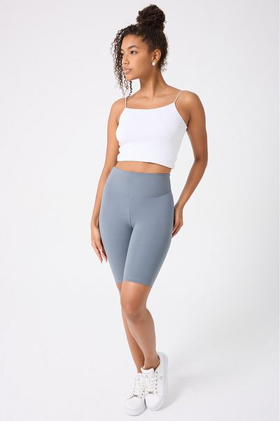Myluvi Cupro Recovery Effect Gray Women's Short Biker Sports Leggings
