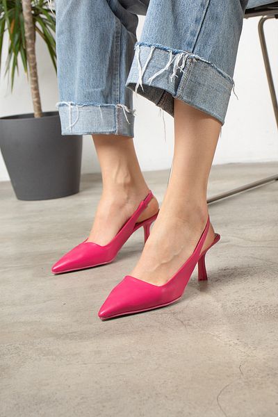 Nstil Daily, fucsia, cu vârf ascuțit, plat, fără model, cu toc, model Zara, pantofi de seară 101a