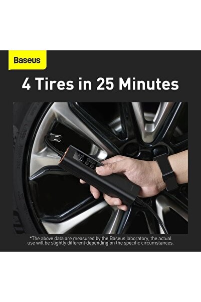 Baseus مضخة نفخ محمولة صغيرة جدًا - سوداء