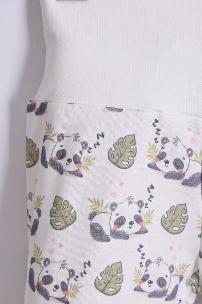 kidello Baby Boy Single Bottom with Panda and Leaf Printed Booties (0-12 Months)